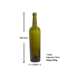 750ml Bordeaux Green Wine Bottle 1729S