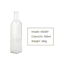 Wholesale 500ml Square Flint Olive Oil Bottle 6420SF