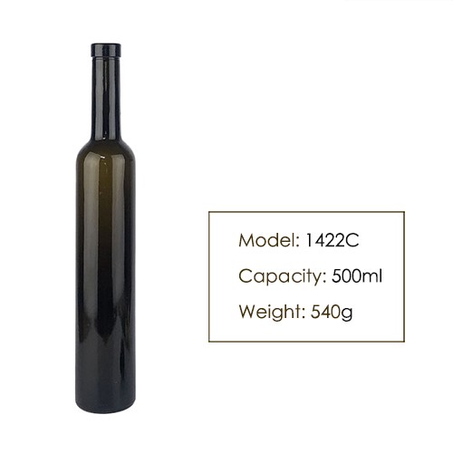 500ml Bordeaux Red Wine Glass Bottle 1422C - Product Size (4)