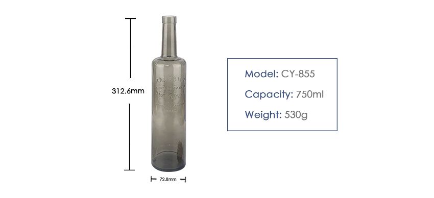 750ml Liquor Glass Bottle CY-855-Product size