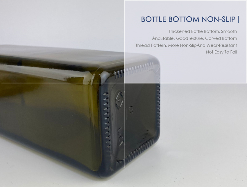 750ml Square Olive Oil Glass Bottle 6719S-3-Bottle Bottom Non-Slip
