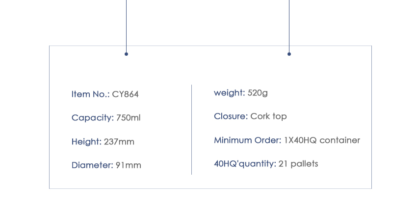 750ml Liquor Glass Bottle CY-864-Product Parameter