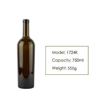 750ml Bordeaux Red Wine Glass Bottle 1724k