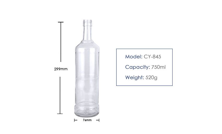 750ml Liquor Glass Bottle CY-845-Product Size