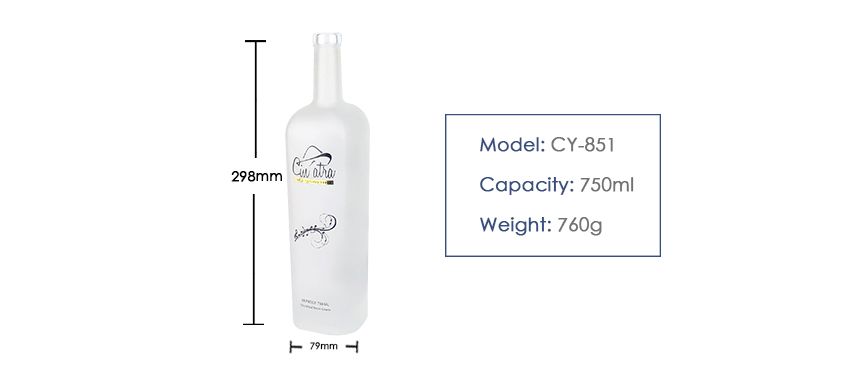 750ml Liquor Glass Bottle CY-851-Product size