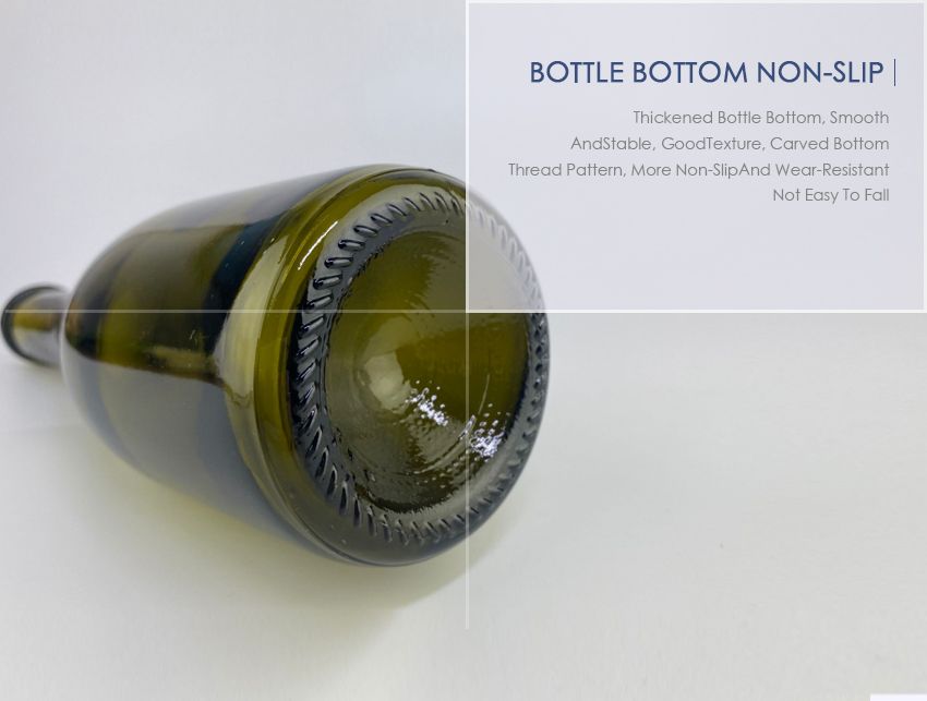 375ml Champagne Red Wine Glass Bottle 3313P-Bottle Bottom Non-Slip