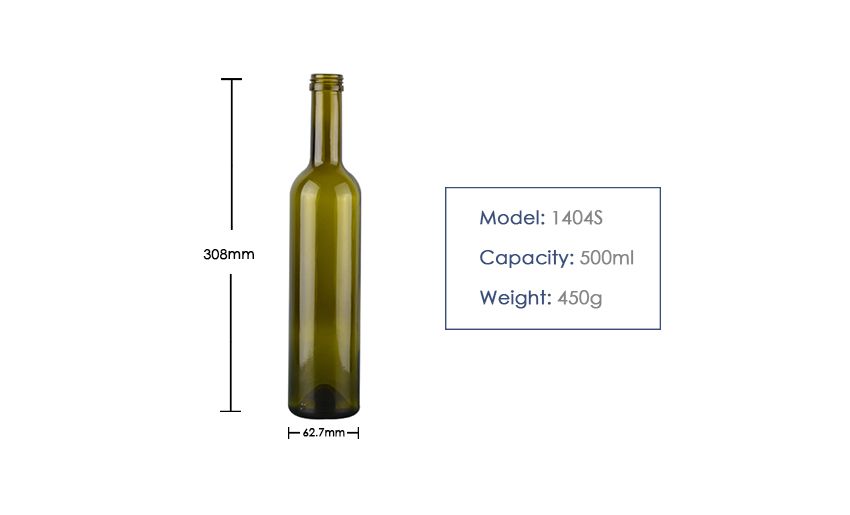 500ml Bordeaux Red Wine Glass Bottle 1404S-Product Parameter-1