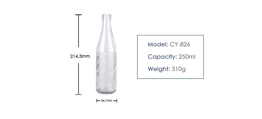 250ml Beverage Bottle CY-826-Product size