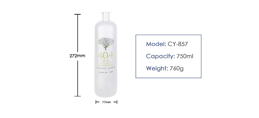 750ml Liquor Glass Bottle CY-857-Product size