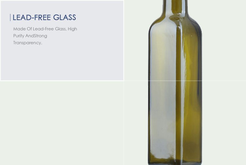 6221s Square Olive Oil Glass Bottle 250ML-Lead-Free Glass