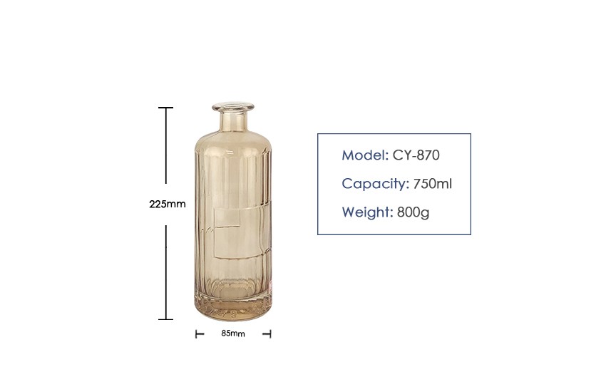 750ml Liquor Glass Bottle CY-870 - Product Size