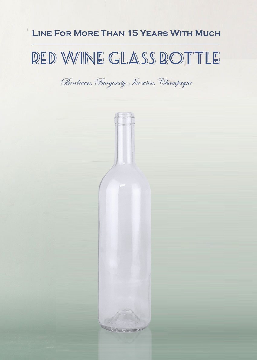 750ml Bordeaux Red Wine Glass Bottle 1702K Transparent 