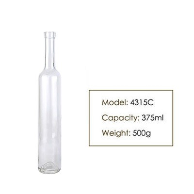 375ml Ice Wine Red Wine Glass Bottle 4315C transparent