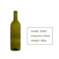 Special 650ml Bordeaux Wine Glass Bottle 1503K