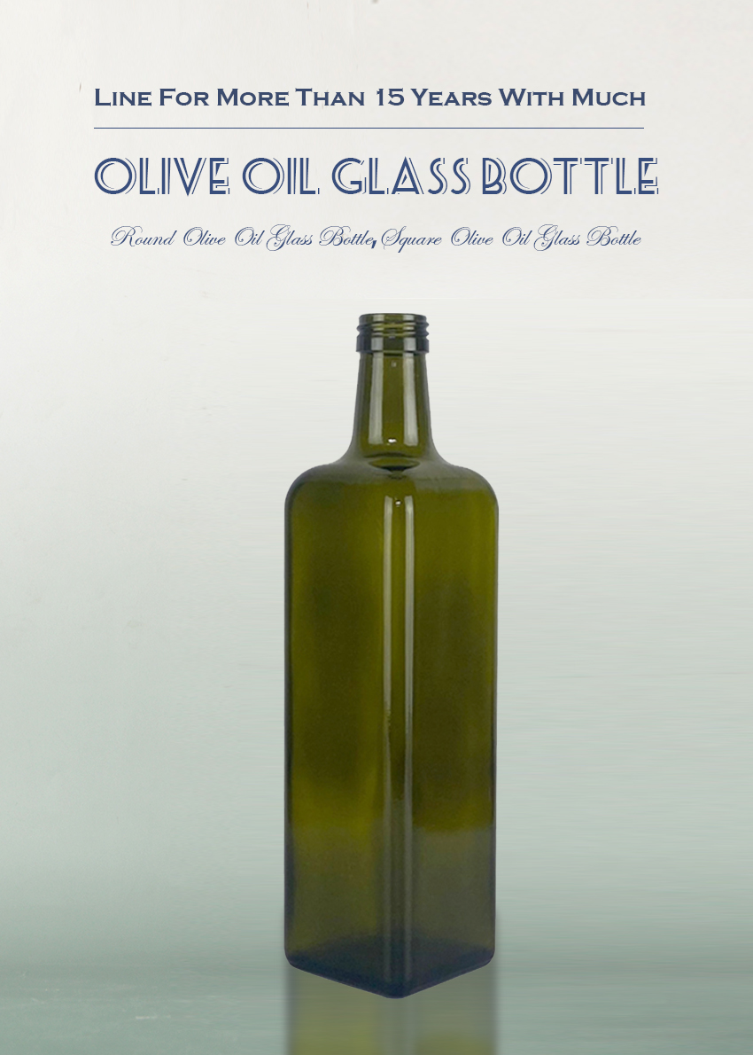 750ml Square Olive Oil Glass Bottle 6719S-3 