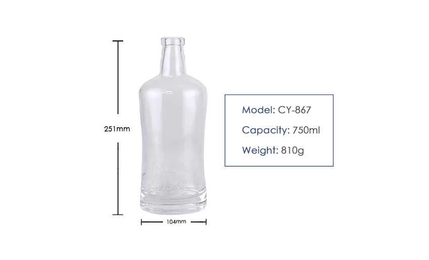750ml Liquor Glass Bottle CY-867-Product size
