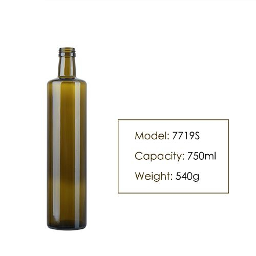 Round Green 750ml Olive Oil Bottle Bulk