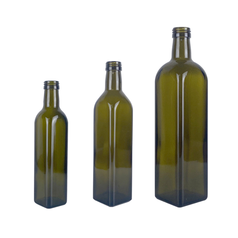 Green Clear Glass Olive Oil Bottle