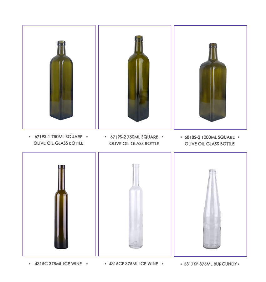 750ml Square Olive Oil Glass Bottle 6719S-3-Related Products