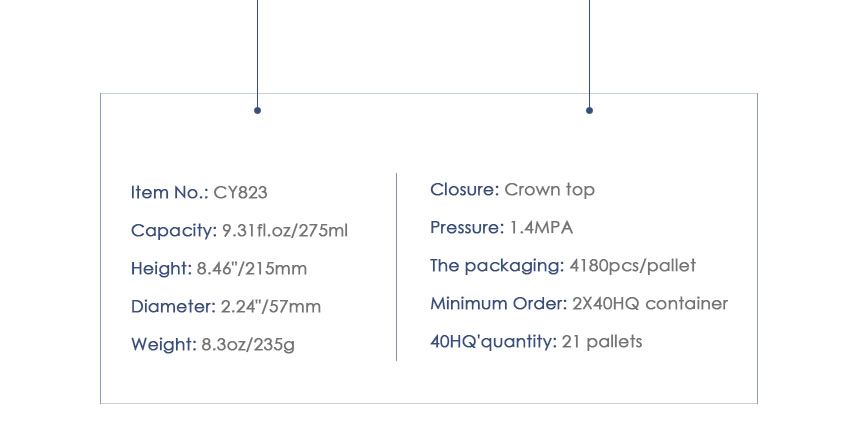 275ml Beverage Bottle CY-823-Product Parameter