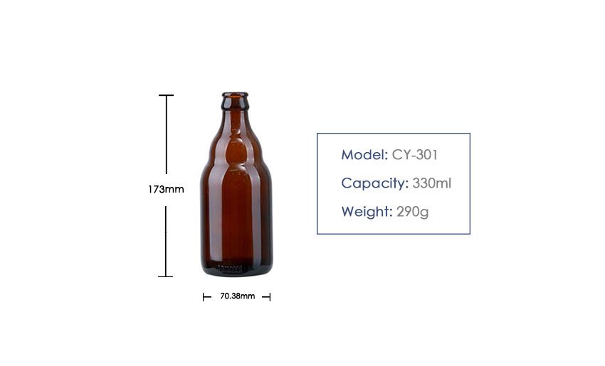 CY-301 Crown Cap Beer Glass Bottle 330ml-Product Parameter-3