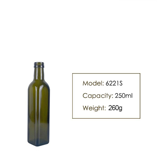 250ML Square Olive Oil Glass Bottle 6221S