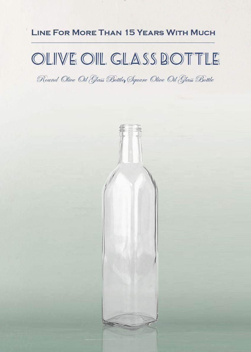 500ML Square Olive Oil Glass Bottle 6420S Transparent