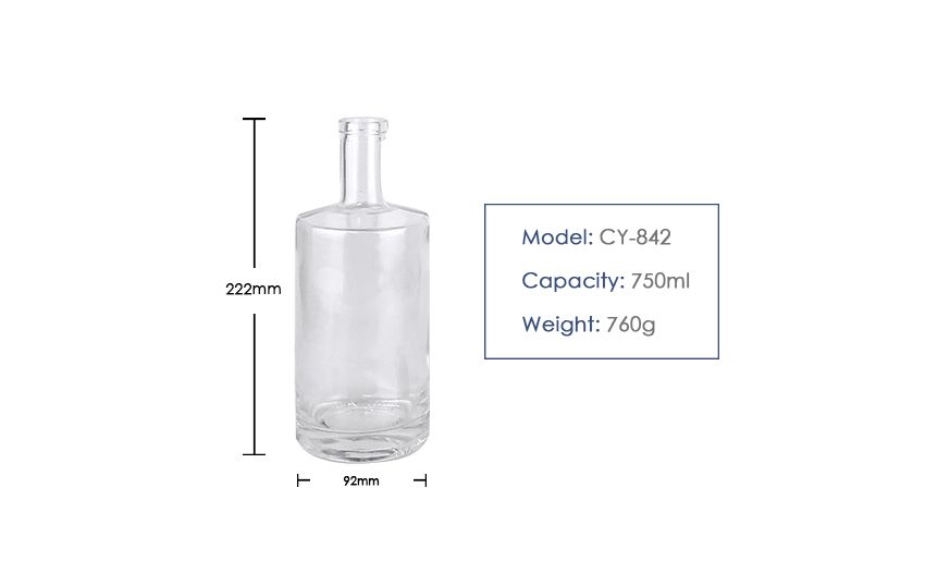 750ml Liquor Glass Bottle CY-842-Product Size