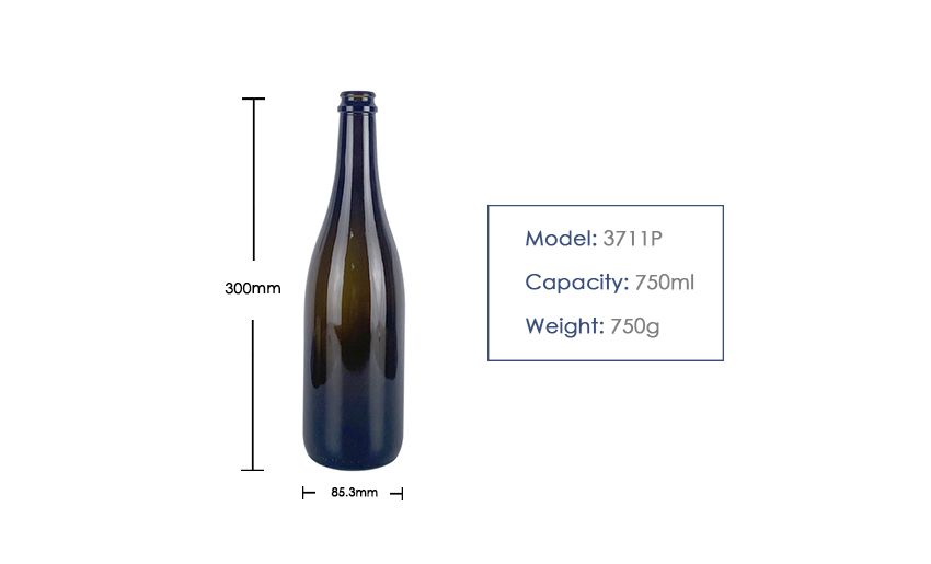 370ml Champagne Red Wine Glass Bottle 3711P-Product Parameter-1