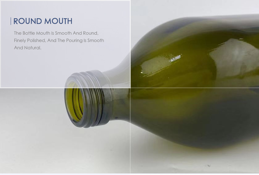 1000ml Round Olive Oil Glass Bottle 7842s-Round Mouth