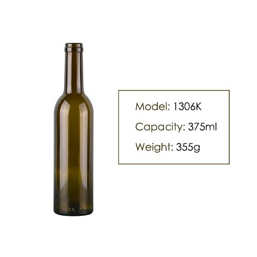 Factory 375ml Bordeaux Glass Wine Bottle 1306K