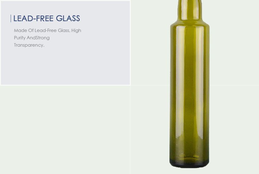 7221S Round Olive Oil Glass Bottle-Lead-Free Glass