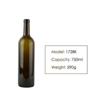 750ml Bordeaux Green Wine Bottle 1728KA