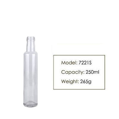 250ML Round Olive Oil Glass Bottle 7221S Transparent
