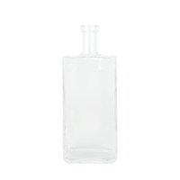 750ml Flat Square Glass Bottle