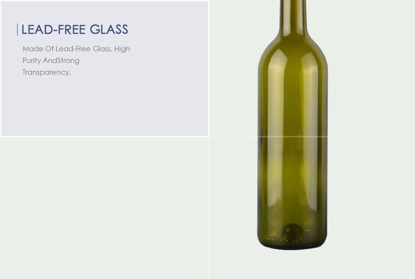 750ml Bordeaux Red Wine Glass Bottle 1702K-Lead-Free Glass