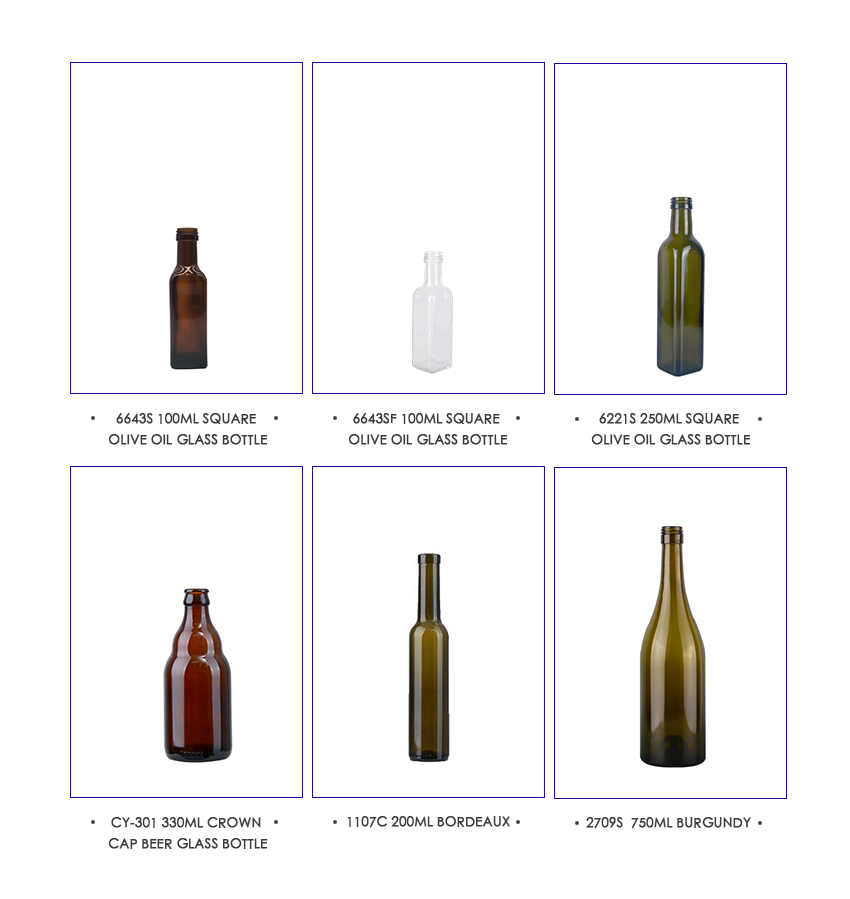 60ml Square Olive Oil Glass Bottle CY-6649S-Related Products