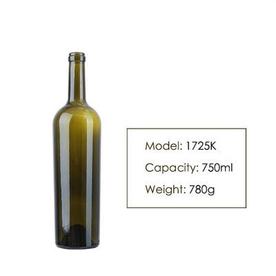 750ml Bordeaux Red Wine Glass Bottle 1725K