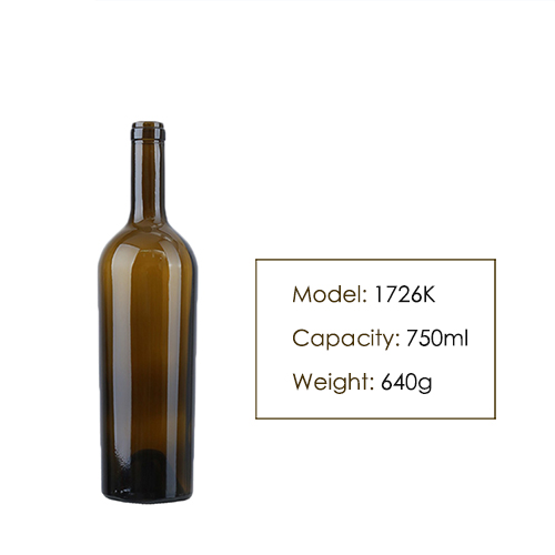 750ml Bordeaux Red Wine Glass Bottle 1726K