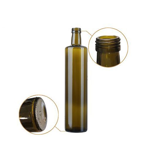Round Green 750ml Olive Oil Bottle Bulk