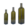 Empty Dark Green Round Olive Oil Bottles