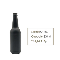 Empty Black Beer Glass Bottle