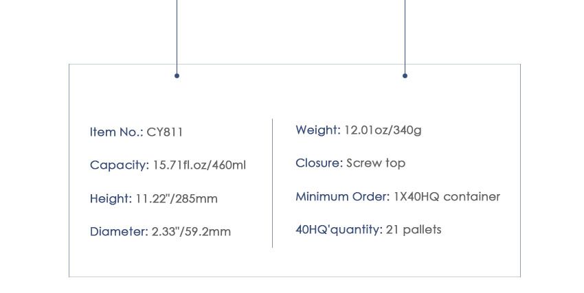 460ml Beverage Bottle CY-811-Product Parameter