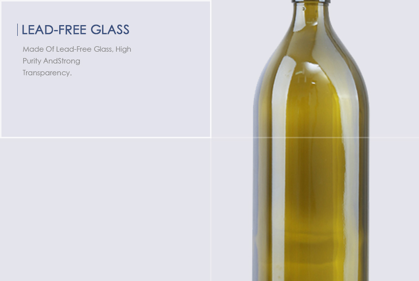 1000ml Round Olive Oil Glass Bottle 7842s-Lead-Free Glass