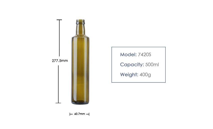 500ML Round Olive Oil Glass Bottle 7420S-Product Parameter-1