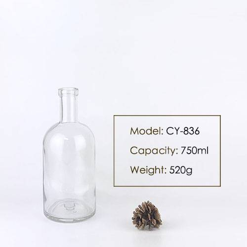 750ml Round Glass Liquor Bottle