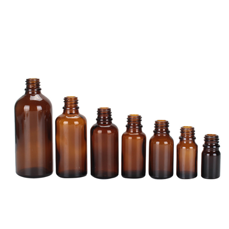 Frosted Amber Glass Bottles