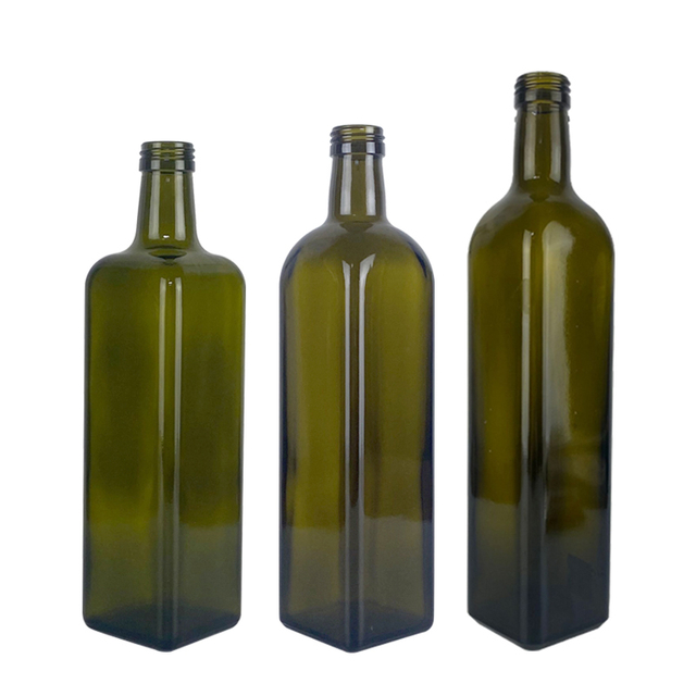 Green empty olive oil bottle glass wholesale