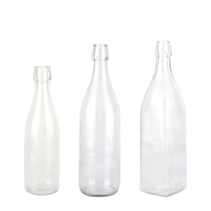 square glass water bottle