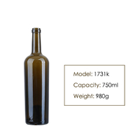 750ml 960g Bordeaux Glass Bottle 1731K